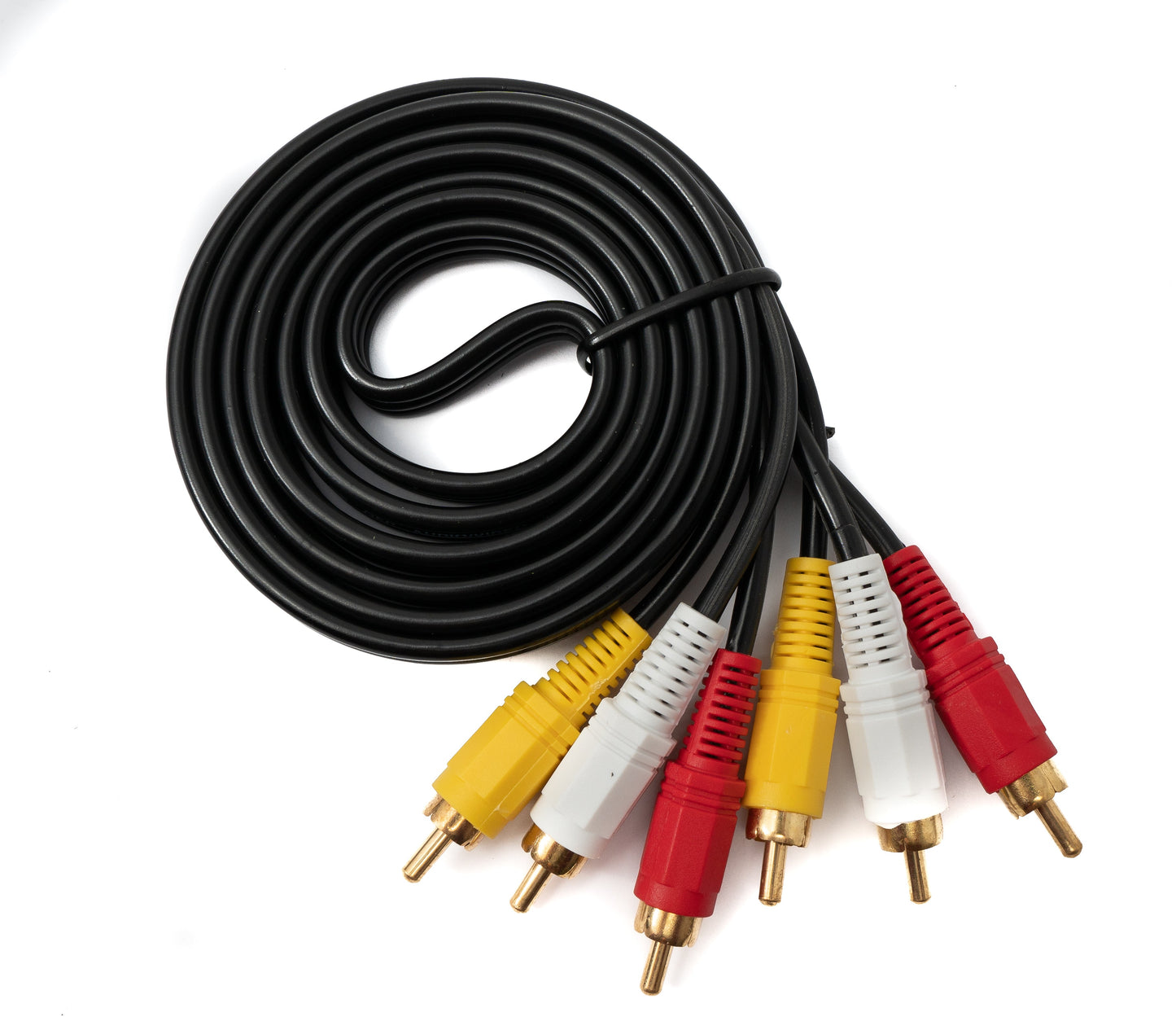 SYSTEM-S Cinch 3 RCA snúra 1,5 m karlkyns í karlkyns stereó og samsett AV svart