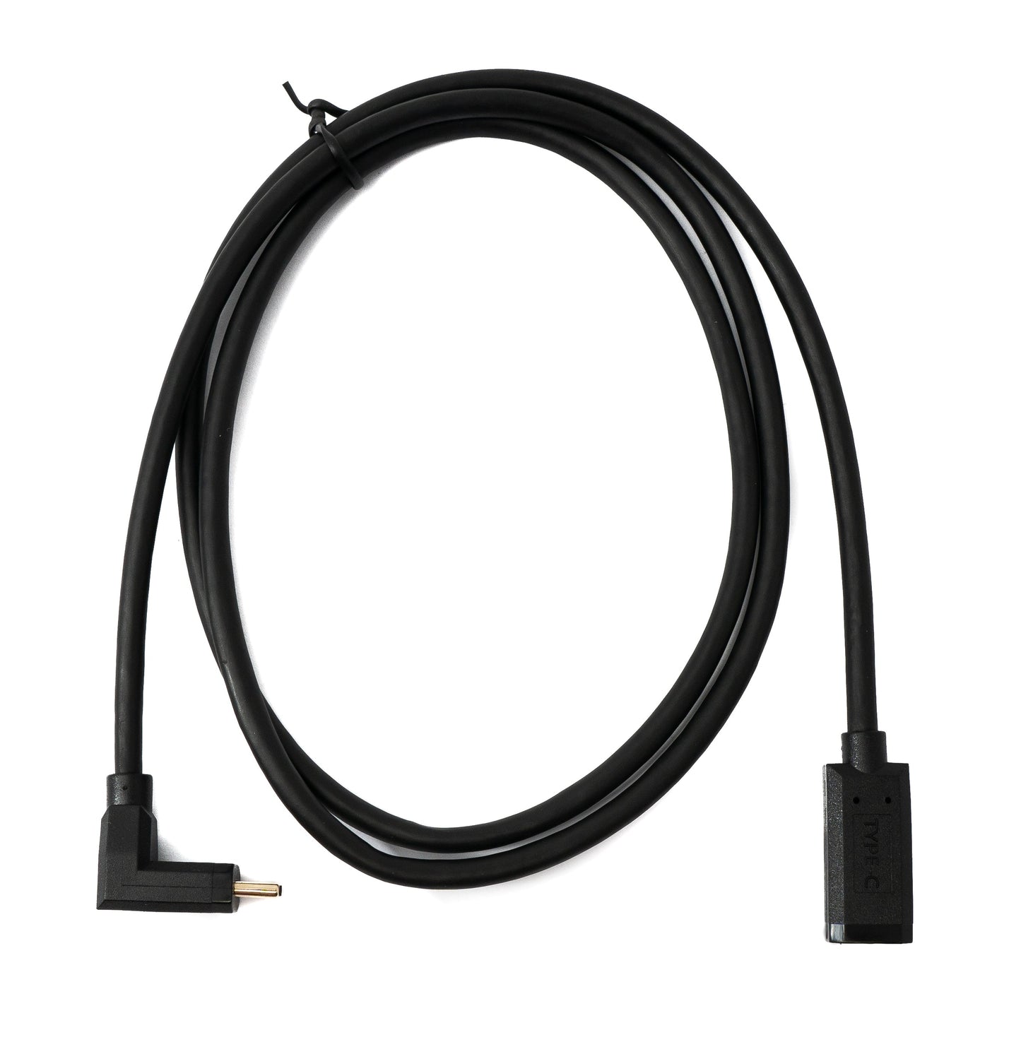 SYSTEM-S USB 3.1 Gen 2 snúra 100 cm Tegund C karlkyns í kvenkyns vinklaður í svörtu