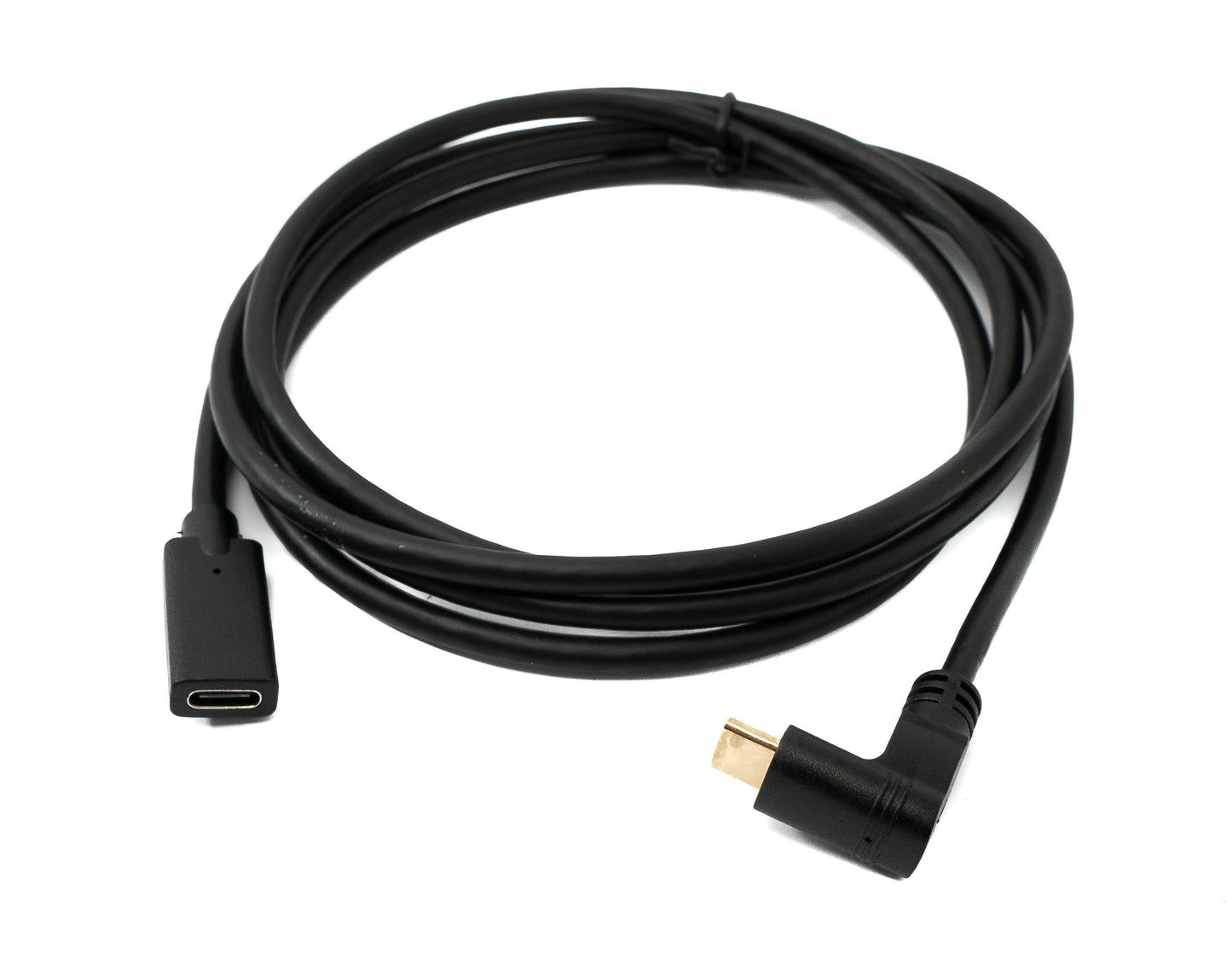 SYSTEM-S USB 3.1 Gen 2 Kabel 1,8 m Typ C Stecker zu Buchse Winkel in Schwarz