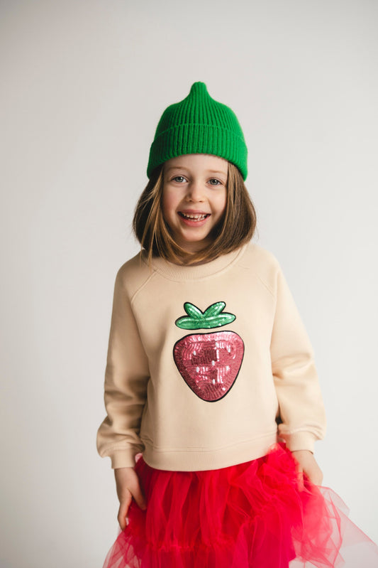 Bómullar-/tyllkjóll úr jarðarberjableiku