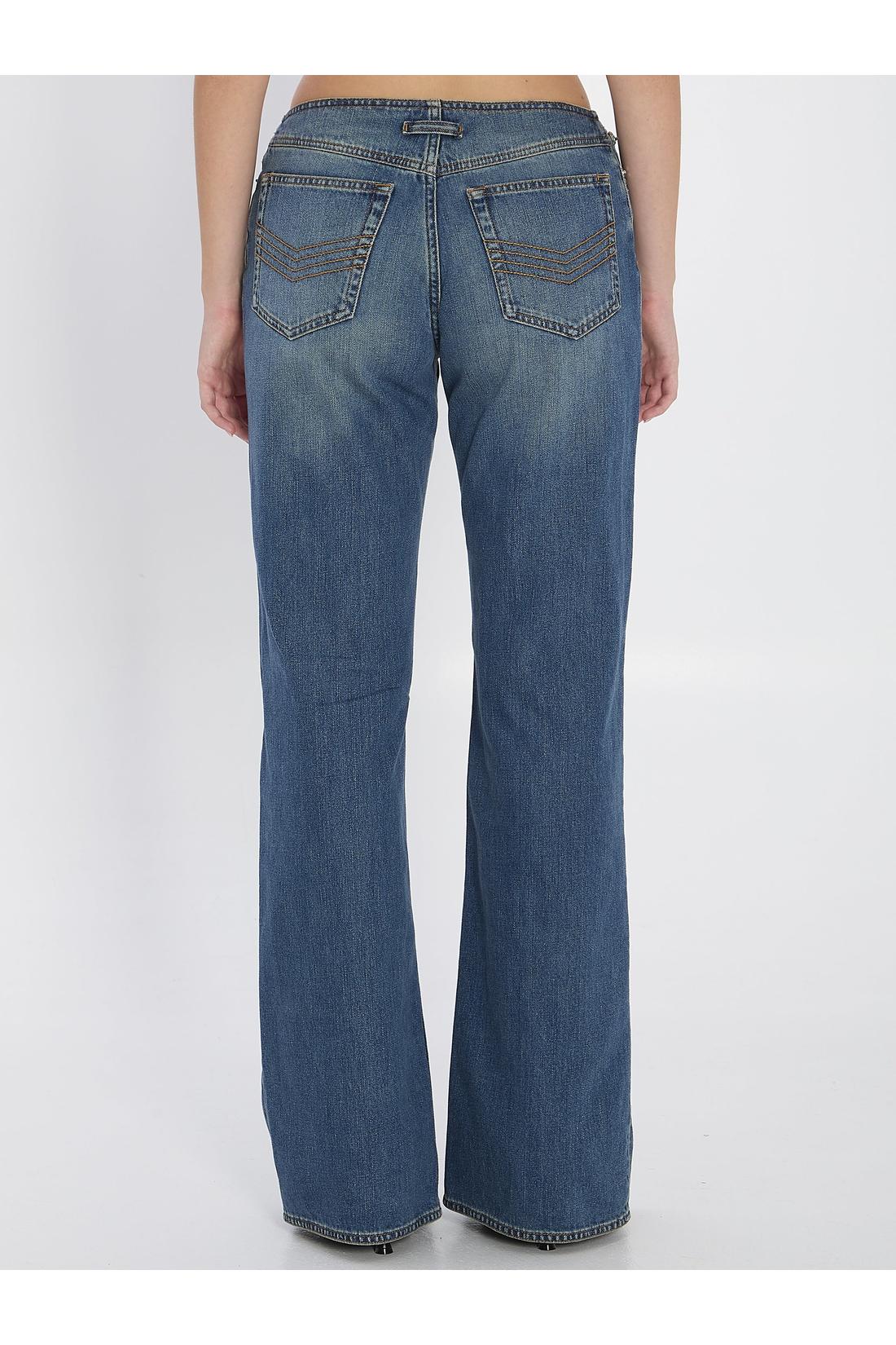 Denim front zipped trousers