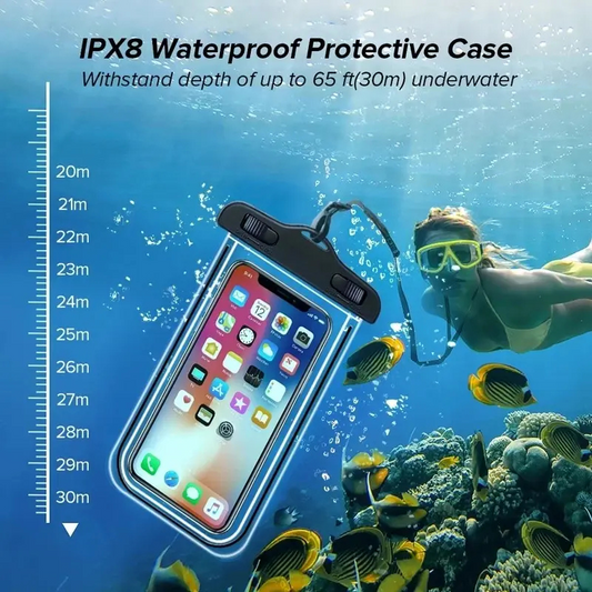 Wasserdichte Handyhülle Unterwasser mit Trageband, IPX8, Universalgröße