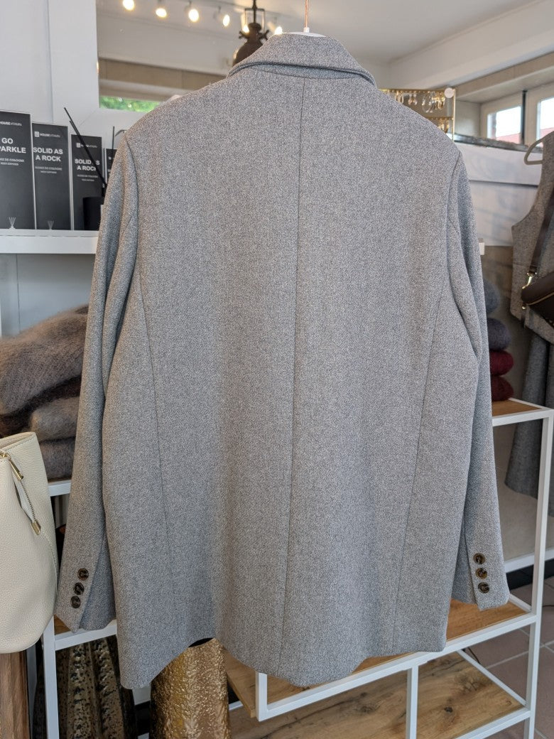 Eleganter Woll Blazer Hellgrau S M L für stilbewusste Frauen - von ATTENTIF