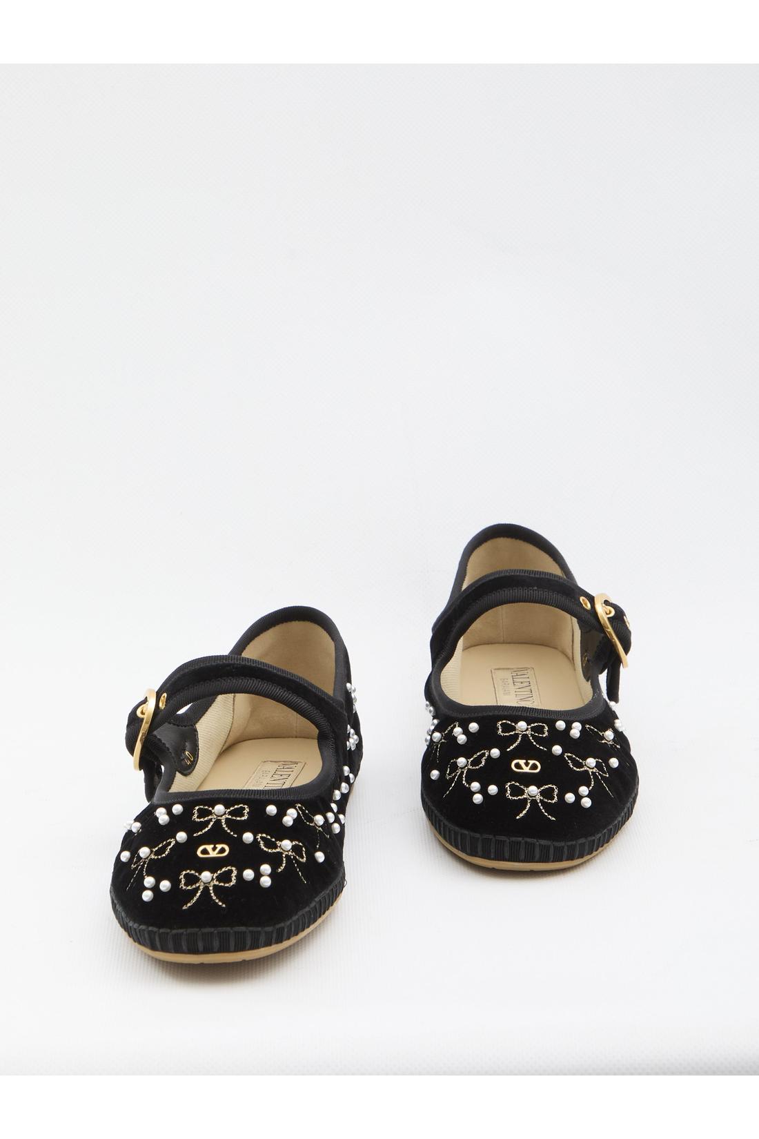 Endouce velvet Mary-Jane ballerina flats