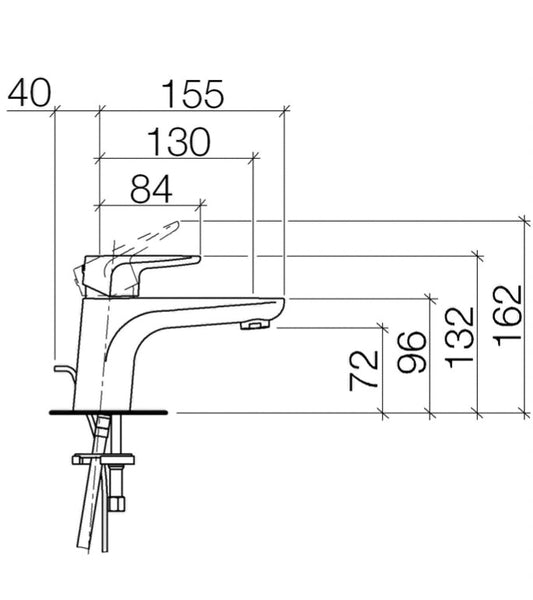 Villeroy & Boch „SUBWAY“ Waschtisch-Einhebelmischer mit Ablaufgarnigur (chrom)