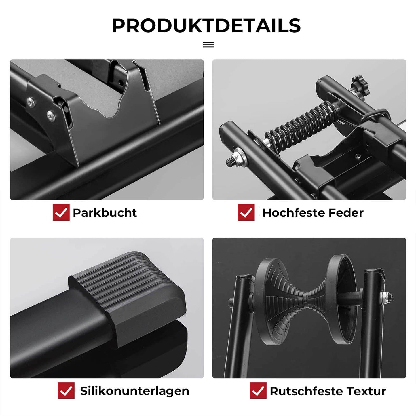 Bicycle kickstand, foldable, made of carbon steel for 24-27.5” bikes