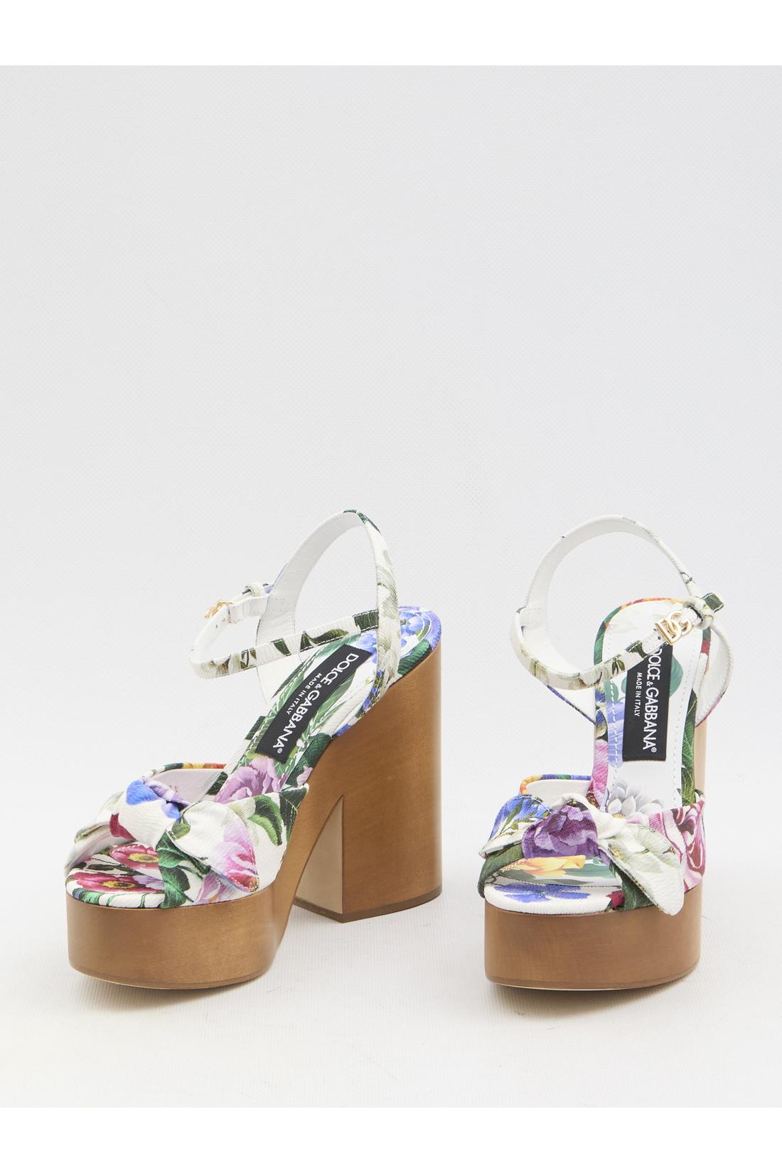 Floral platform sandals