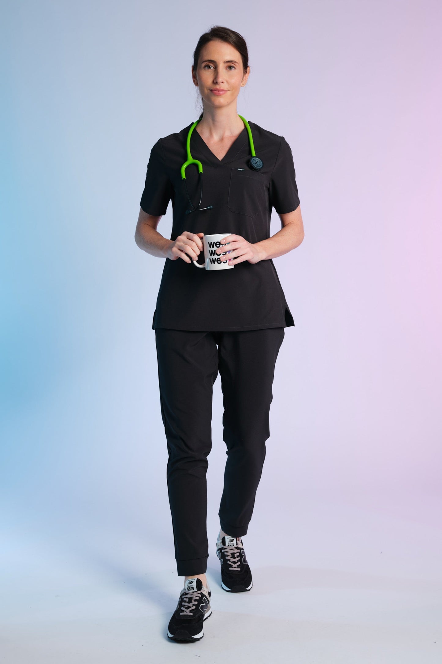 Active Scrub Top "Serena" – Black