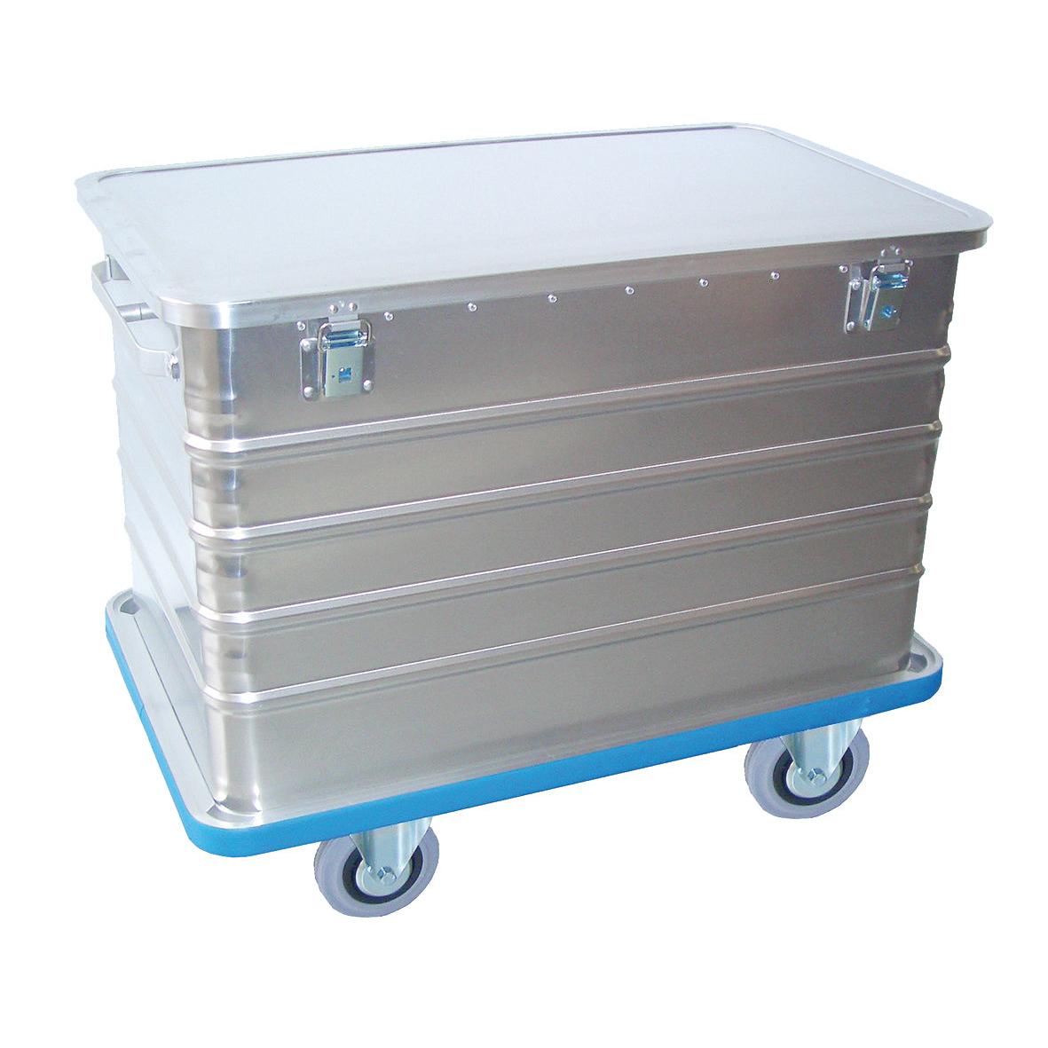 Novocal Transportcontainer mit Scharnierdeckel Material: Aluminium 1 rundumlaufende Stoßsicherung, | Packung (1 Stück)