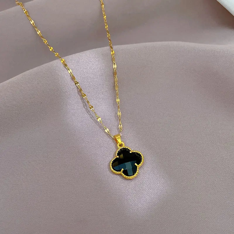 Kleeblatt Kette Gold – 18K vergoldet & Edelstahl
