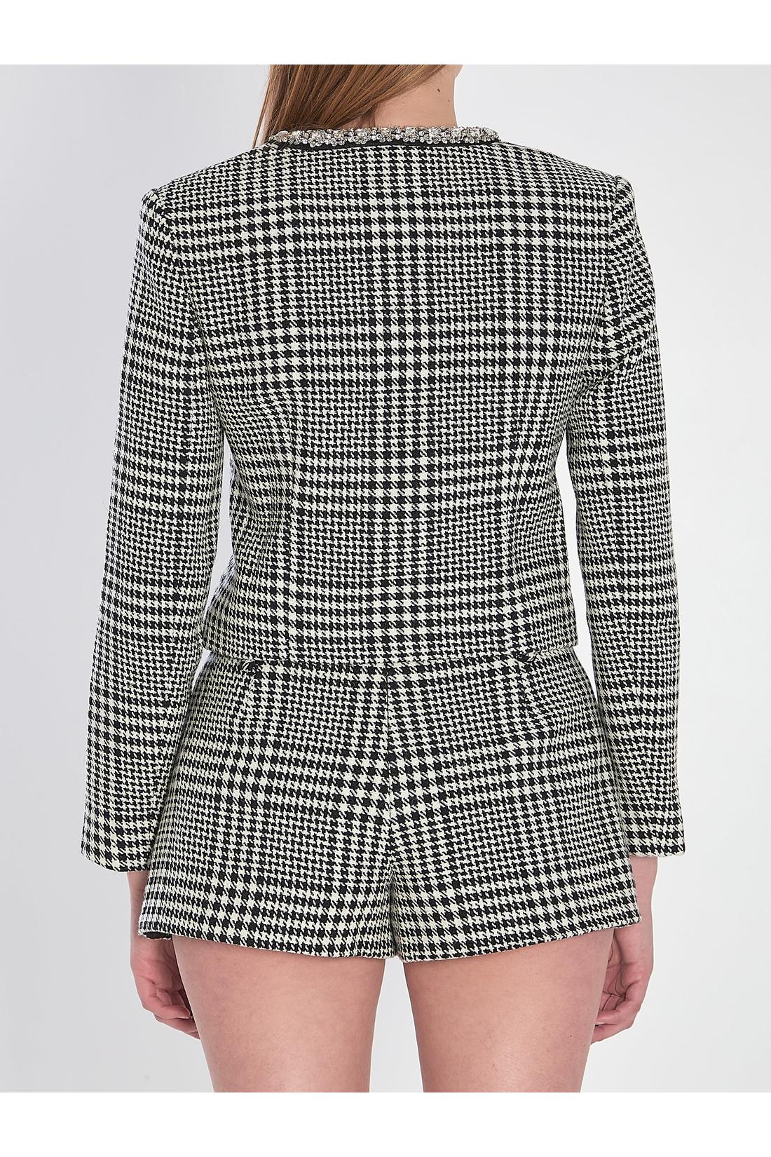 Houndstooth cropped jacket