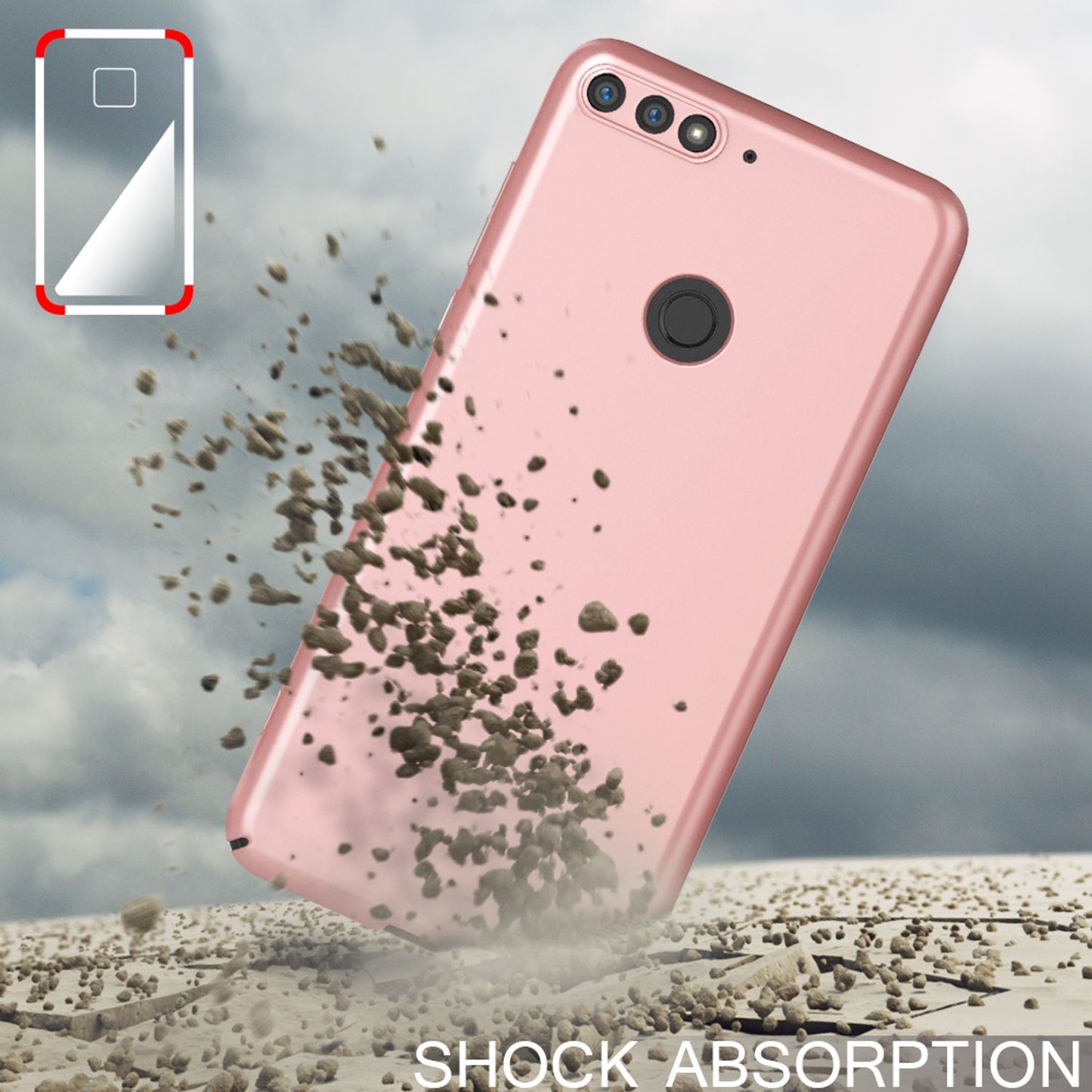 NALIA símahulstur fyrir Huawei Y7 (2018), þunnt hart hulstur sem verndar