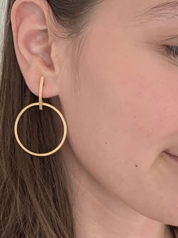 Ohrhänger Twin Along L, in silber und gold