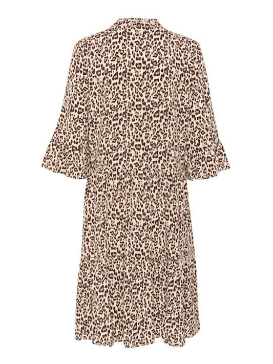 Eda dress, size S, cream leopard print