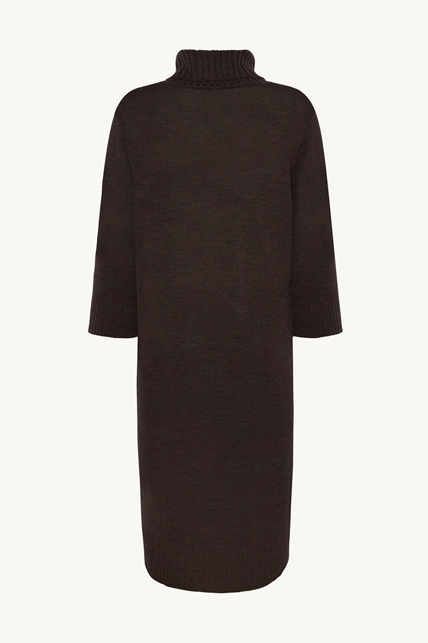 Strickkleid Daliya dunkelbraun melange