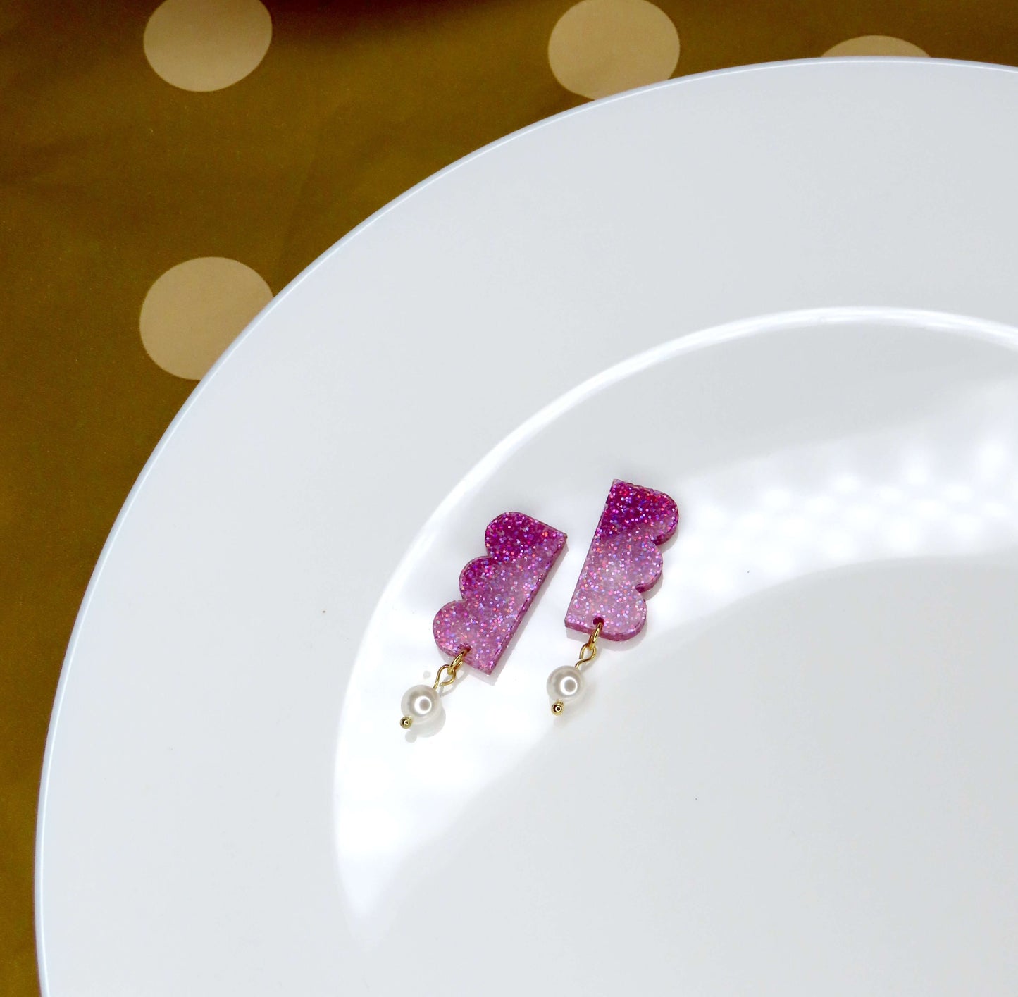 Glitter Belle Acryl Ohrringe mit Edelstahlstecker