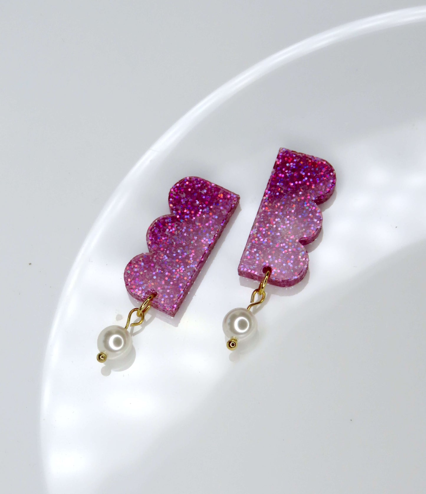 Glitter Belle Acryl Ohrringe mit Edelstahlstecker