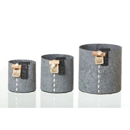 Small Eco-Felt planter, grey, in 3 sizes