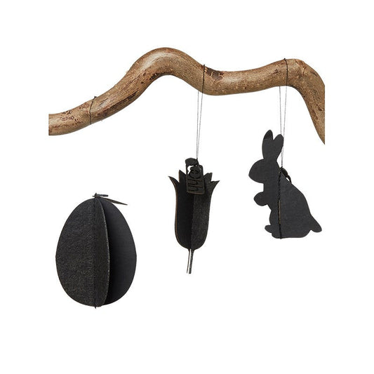 Dekoanhänger Filz/Papier, in 3 Farben und Motiven