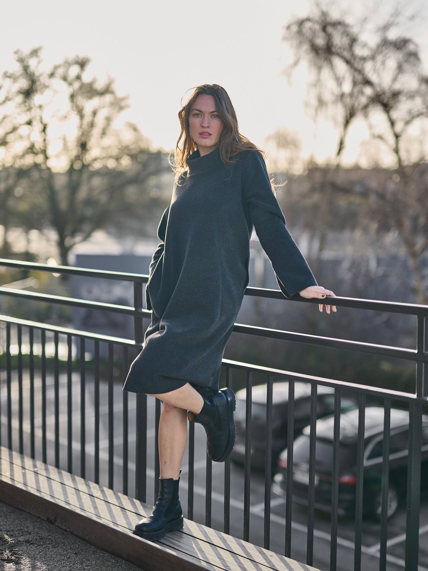 Fleece Kleid TURTLENECK 3255, in 2 Farben