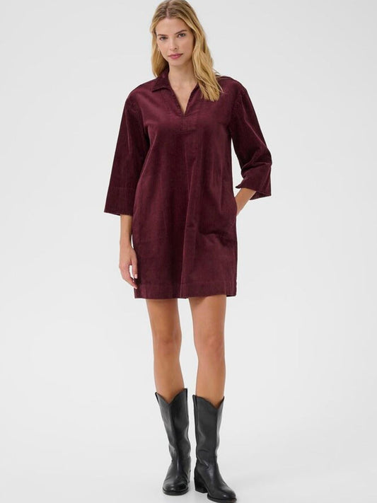 Corduroy dress Sharri PW tawny port