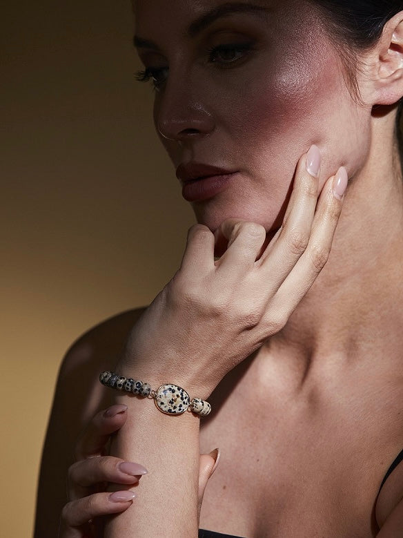 Armband Carina beige/schwarz