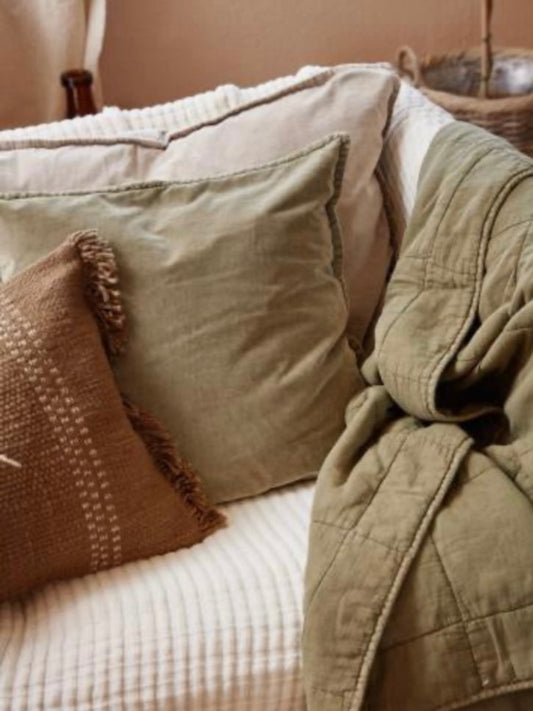 Dekokissen Velours olive 52x52cm