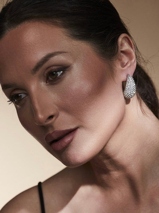 Caroline silver stud earrings