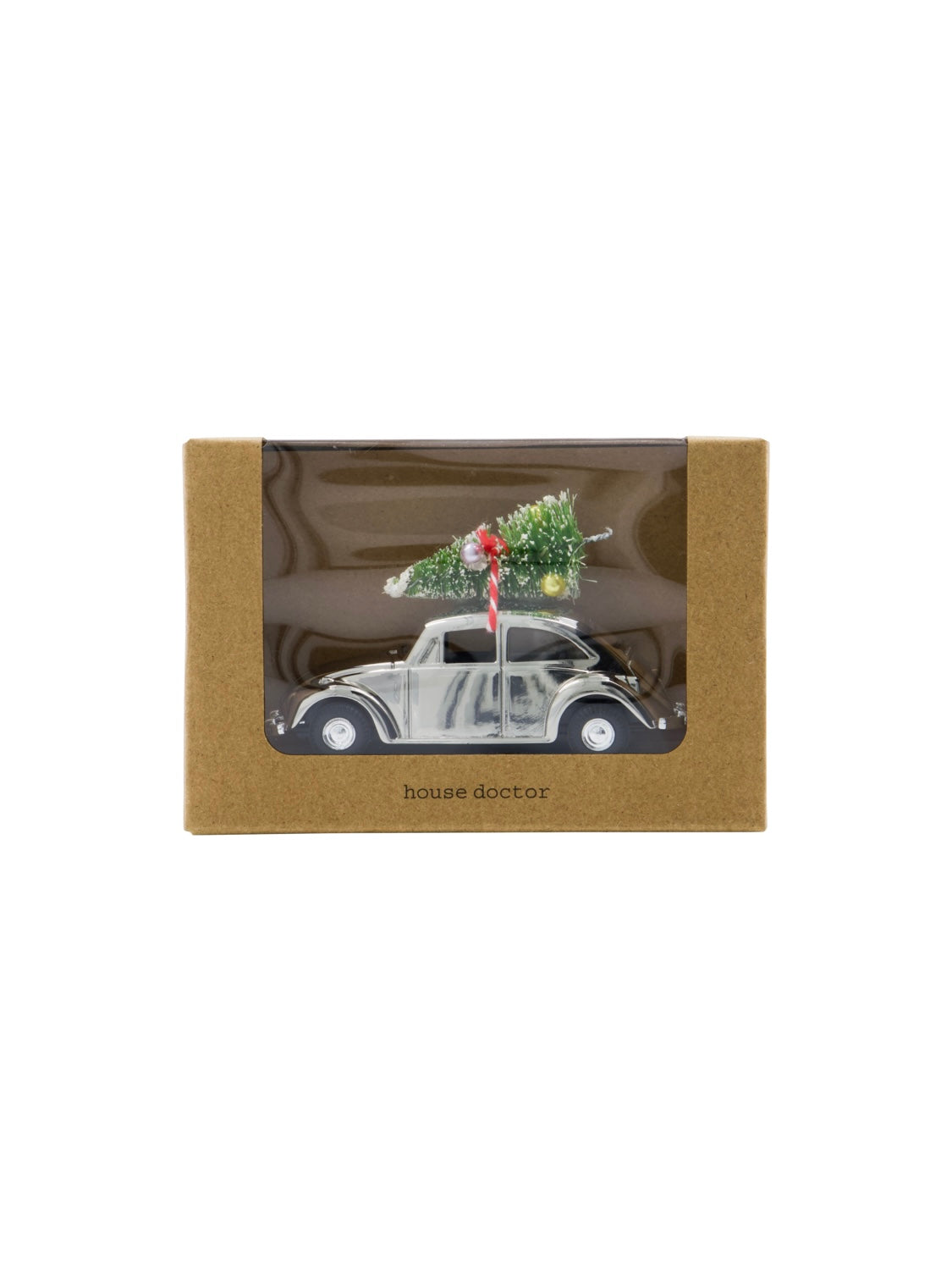 Dekoauto Xmas car silber 8,5cm