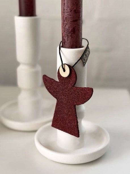 Decorative angel Woodz wine red
