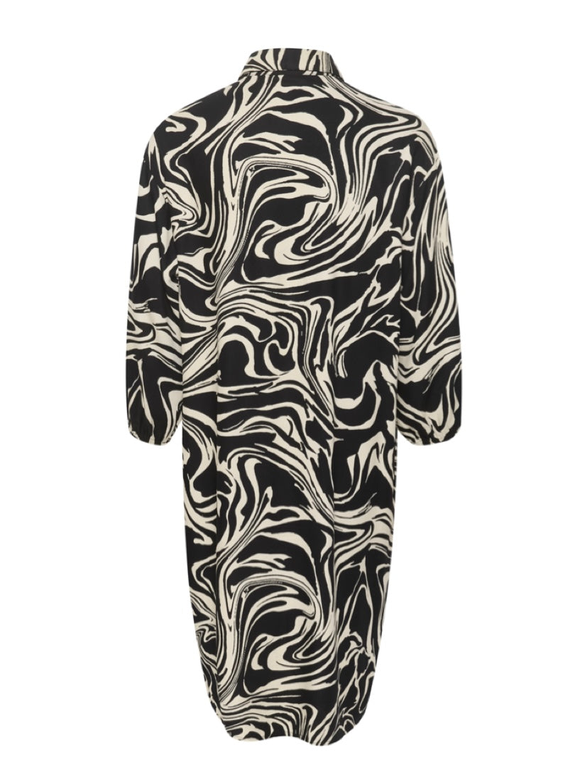 Hemdblusenkleid Carmen KA schwarz/weiß