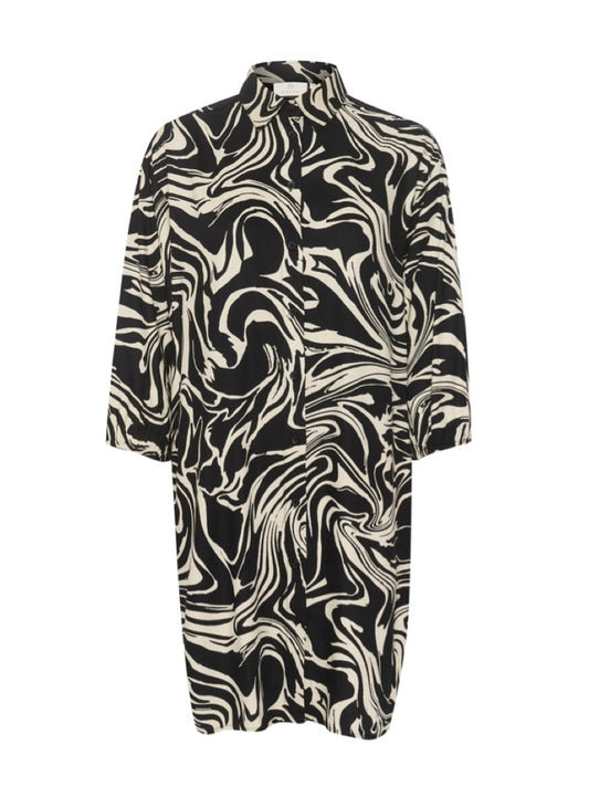 Hemdblusenkleid Carmen KA schwarz/weiß