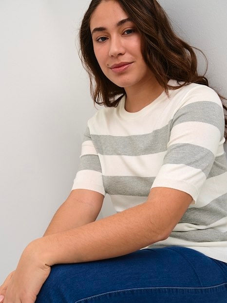 Pullover Lizza KA chalk/grey melange bold stripe