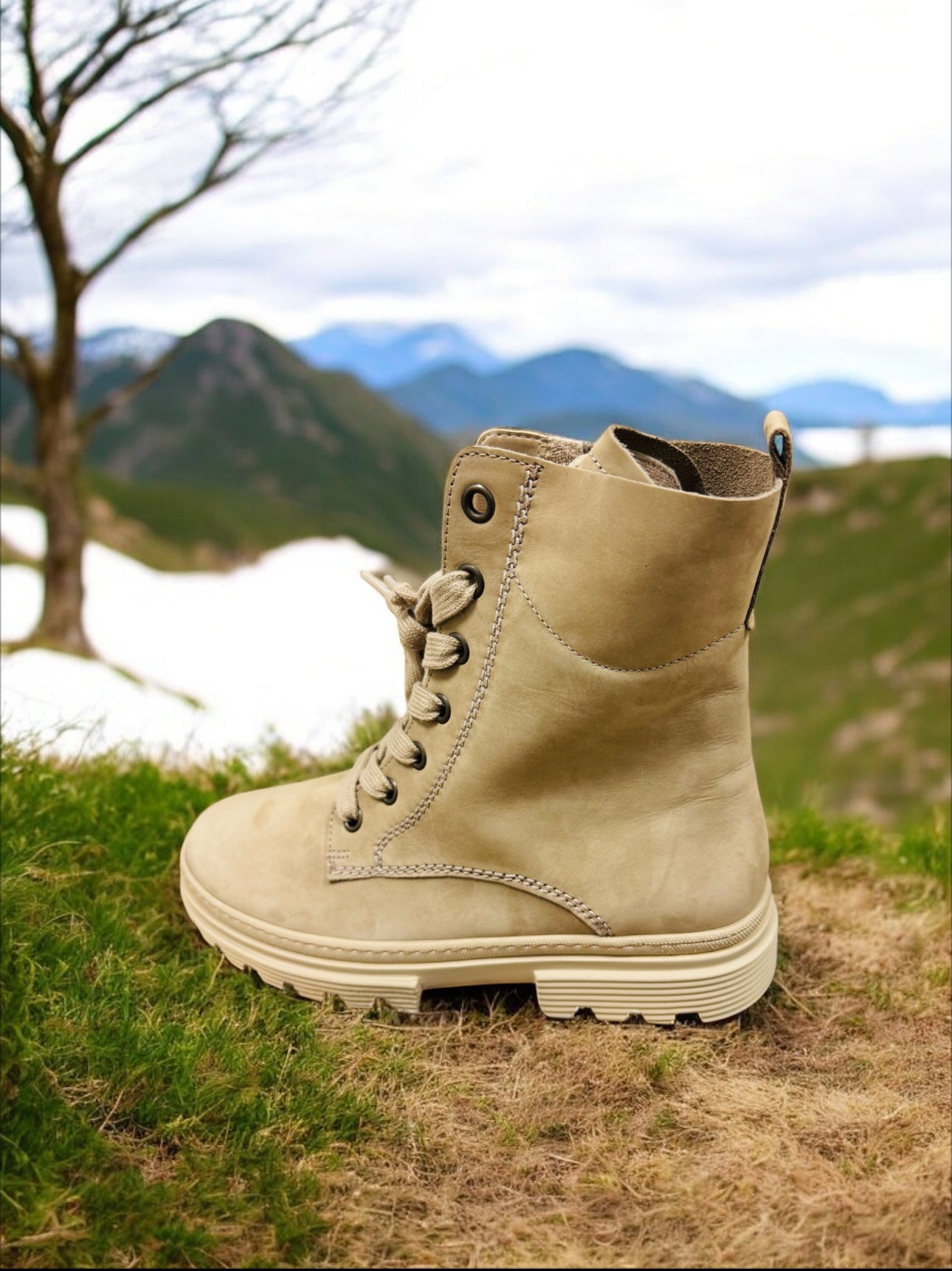 Gabor Comfort Soft Nubuk Silk Terry ökklastígvél fyrir konur í beige Framleiðandanúmer: 32.515.31 (Síðustu stykkin)