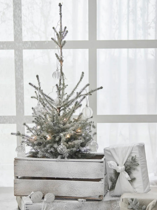 Weihnachtskugel Navina 3 weiß/silber