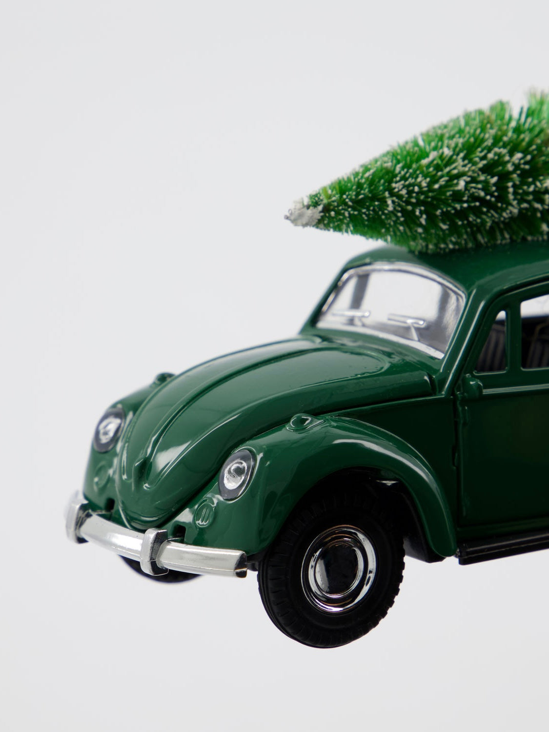 Decorative car Xmas car green 12.5cm