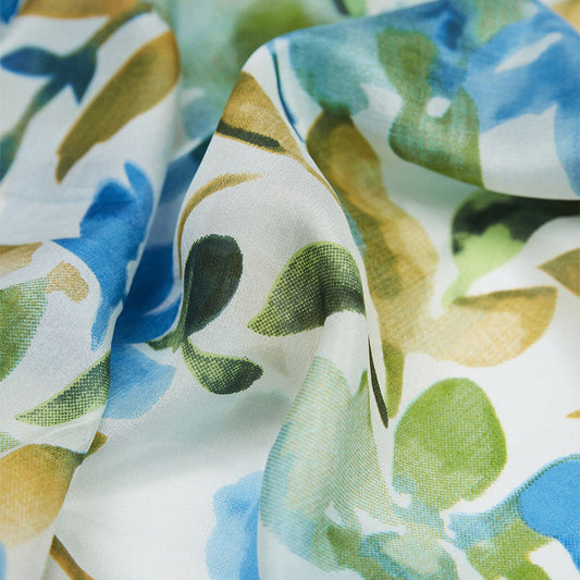 Seidenschal Ada azurblau/grün