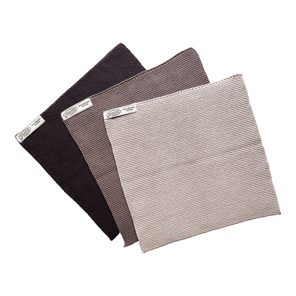 Wischtücher 3er Set natur/warmes grau Kombi