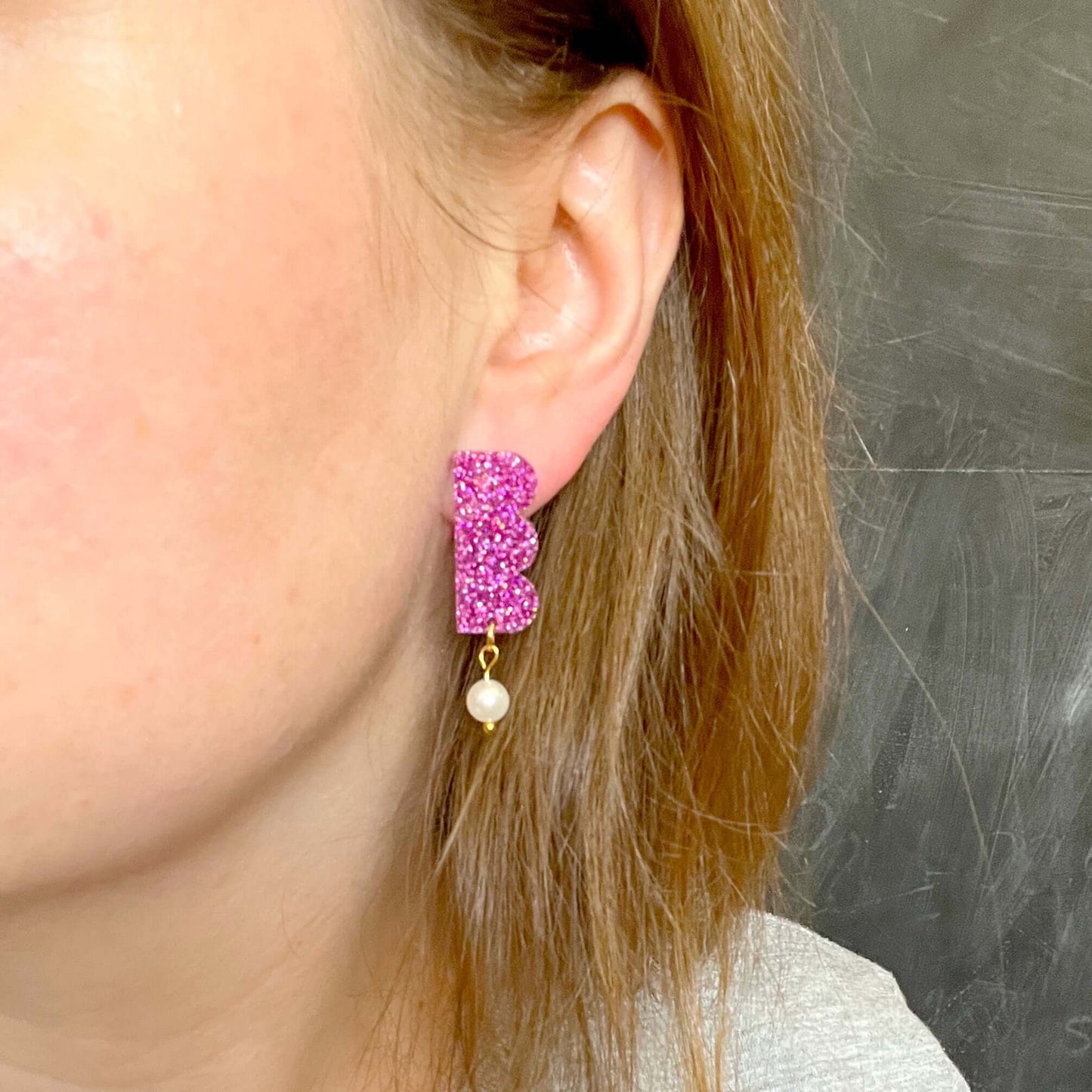 Glitter Belle Acryl Ohrringe mit Edelstahlstecker