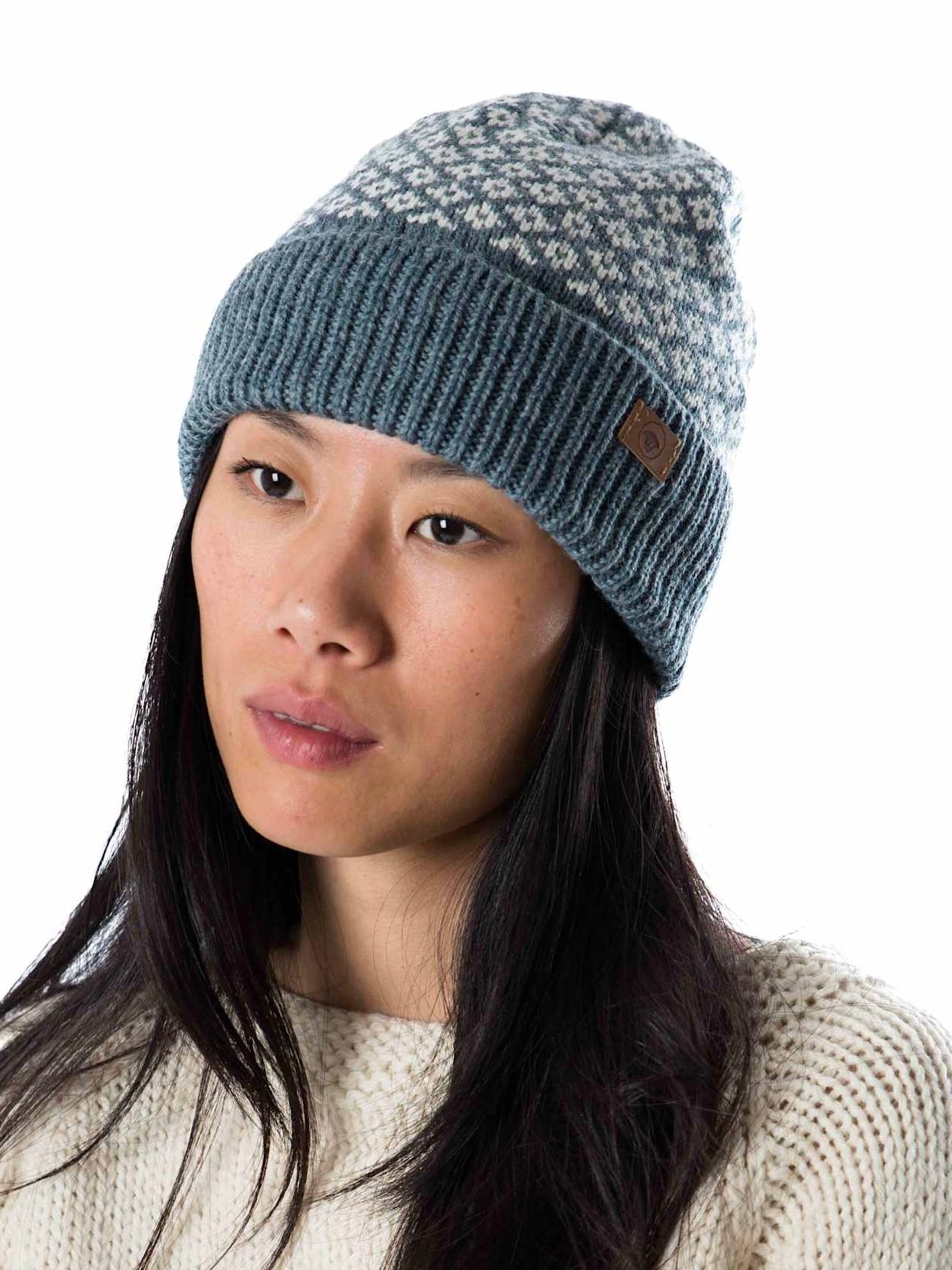 Strickmütze Iris silver blue