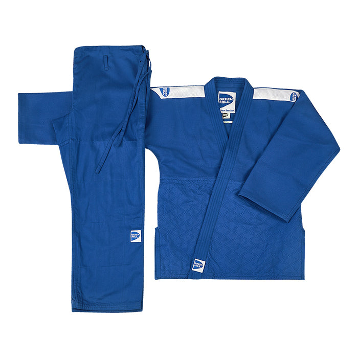 Green Hill Judoanzug Semi Competiton mit Streifen 650 g/m²