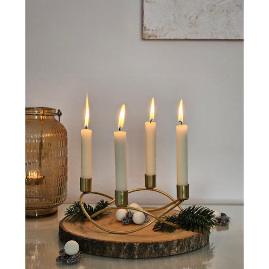 Kerzenständer gold Metall Kerzenleuchter Adventskranz Deko Kerzenhalter Ø 21 cm