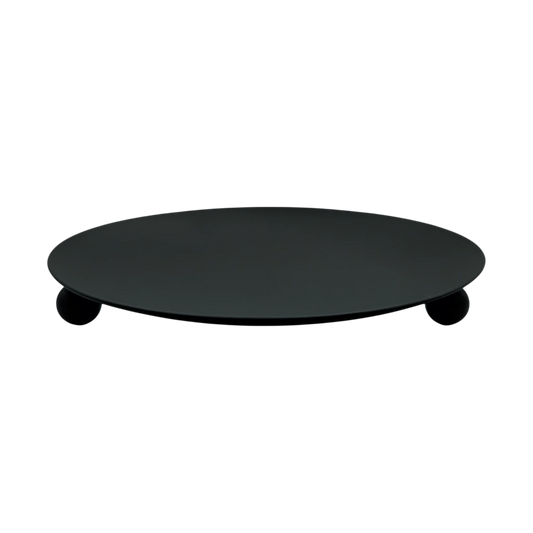 Kerzenhalter schwarz 4 Stück Stumpenkerzen Teller Kerzenteller Weihnachten 8,5 cm