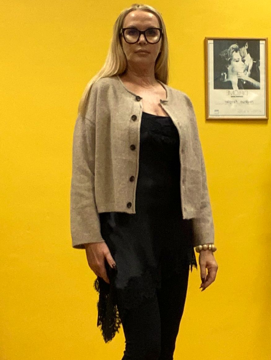 Kleid Satin asymmetrisch mit Spitze Schwarz One Size bis Größe 38/40 N1895