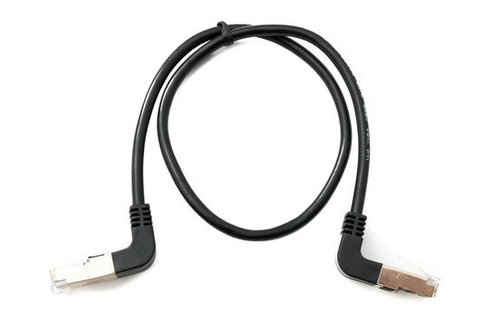 SYSTEM-S LAN cable 50 cm 8P8C RJ45 plug to plug angle in black