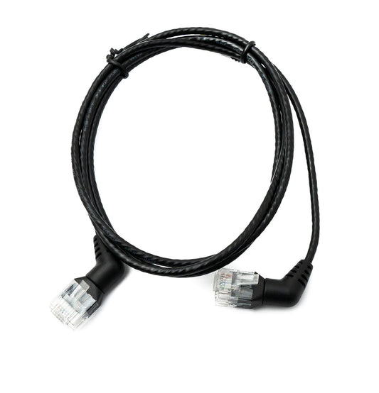 SYSTEM-S LAN Kabel 100 cm 8P8C RJ45 Stecker zu Stecker Winkel in Schwarz