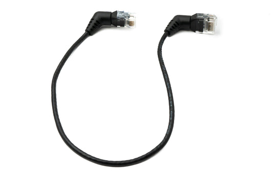 SYSTEM-S LAN snúra 25 cm 8P8C RJ45 tengi í tengi horntengi í svörtu