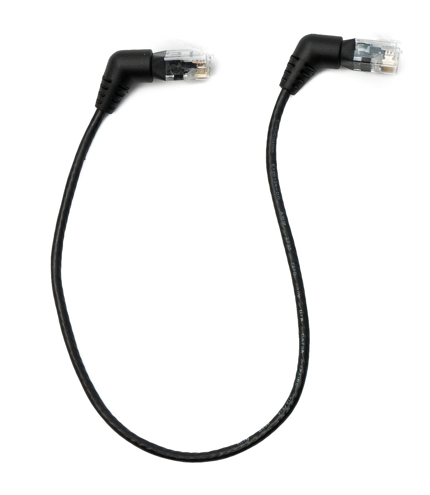 SYSTEM-S LAN snúra 25 cm 8P8C RJ45 tengi í tengi horntengi í svörtu