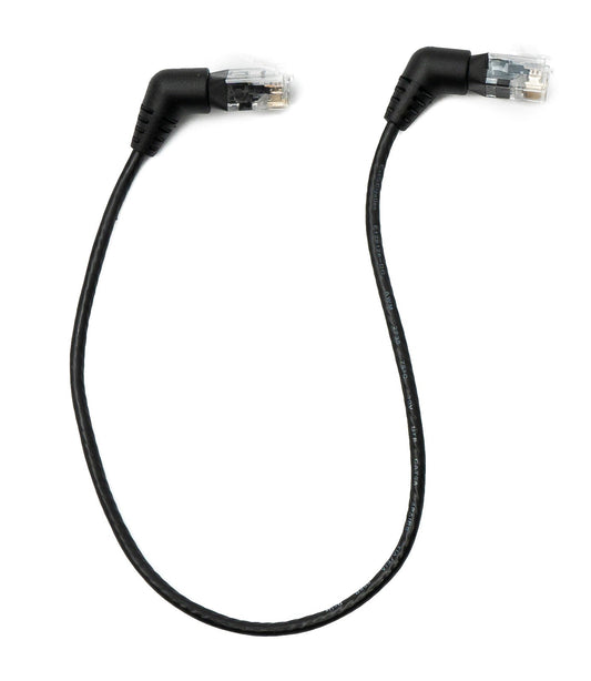SYSTEM-S LAN snúra 25 cm 8P8C RJ45 tengi í tengi horntengi í svörtu