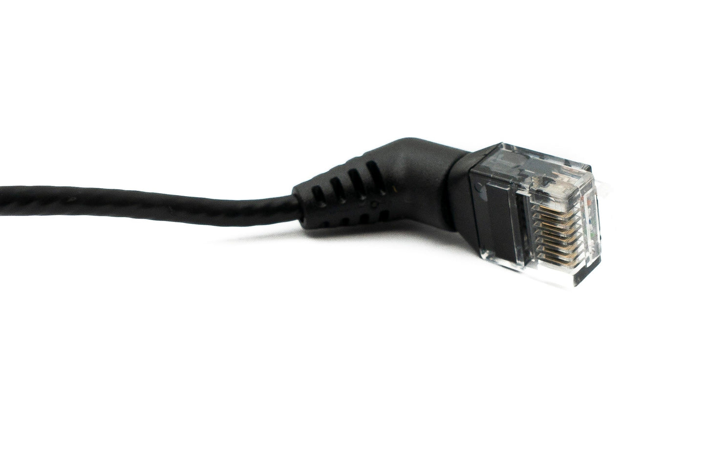 SYSTEM-S LAN snúra 25 cm 8P8C RJ45 tengi í tengi horntengi í svörtu